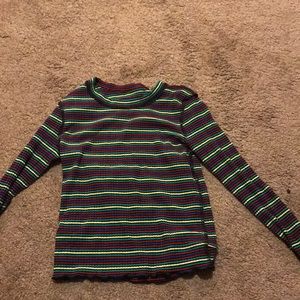 Multi colored stripped crop top